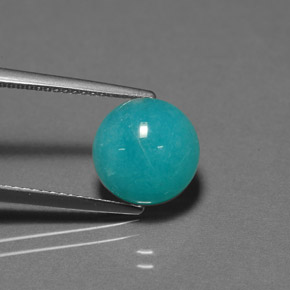 Amazzonite Verde blu naturale da 3.83 ct, Taglio rotondo, Opaco