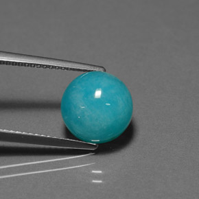 Amazzonite Verde blu naturale da 3.85 ct, Taglio rotondo, Opaco