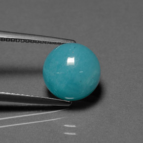 Amazzonite Verde blu naturale da 4.12 ct, Taglio rotondo, Opaco