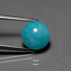 Amazzonite verde blu naturale da 3,66 ct, taglio rotondo, opaco