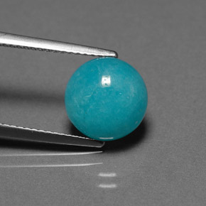 Amazzonite naturale blu da 3,32 ct, taglio rotondo, opaco