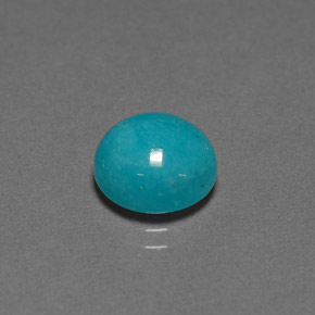 Amazzonite naturale blu da 3,32 ct, taglio rotondo, opaco
