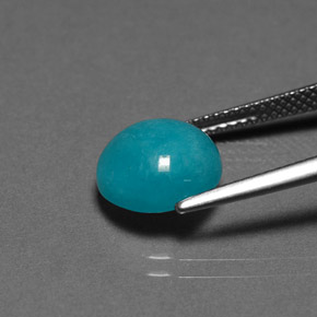 Amazzonite naturale blu da 3,32 ct, taglio rotondo, opaco