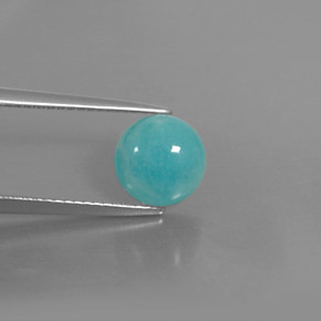 Amazzonite naturale blu da 2,14 ct, taglio rotondo, opaco