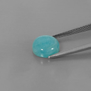 Amazzonite naturale blu da 2,14 ct, taglio rotondo, opaco