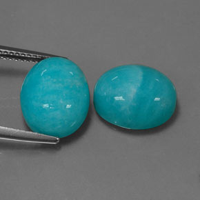 Gemme di Amazzonite Verdazzurro naturale da  ct, Taglio ovale, Opaco