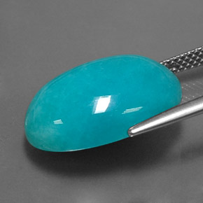 Amazzonite blu-verde naturale da 11,47 ct, taglio ovale, opaco