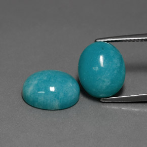 Gemme di amazzonite blu-verde naturale da  ct, taglio ovale, opaco