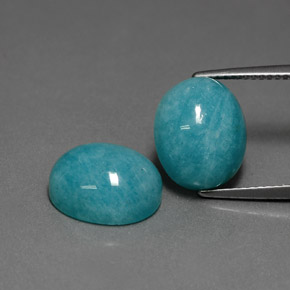 Gemme di Amazzonite Verdazzurro naturale da  ct, Taglio ovale, Opaco