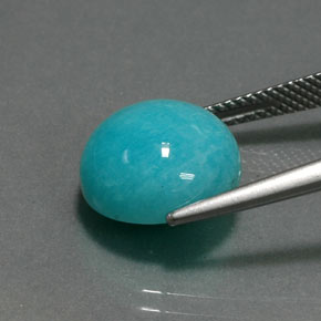 Amazzonite blu-verde naturale da 6,54 ct, taglio rotondo, opaco