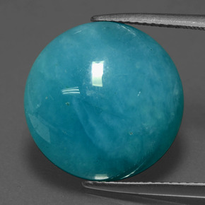 Amazzonite blu-verde naturale da 10,82 ct, taglio rotondo, opaco