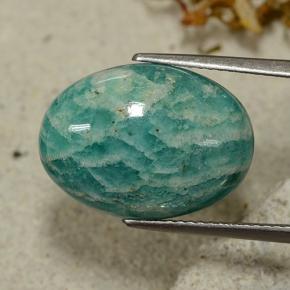 Amazzonite blu-verde naturale da 9,92 ct, taglio ovale, opaco