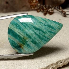 Amazzonite Verde bluastro brillante naturale da 25.36 ct, Forma a pera, Opaco