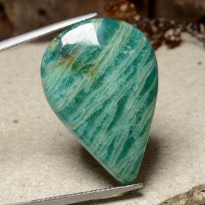 Amazzonite Verde bluastro brillante naturale da 25.36 ct, Forma a pera, Opaco