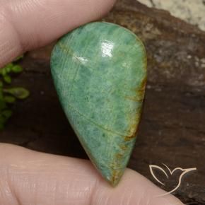Amazzonite Verde muschio brillante naturale da 36.56 ct, Forma a pera, Opaco