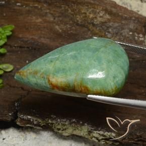 Amazzonite Verde muschio brillante naturale da 36.56 ct, Forma a pera, Opaco