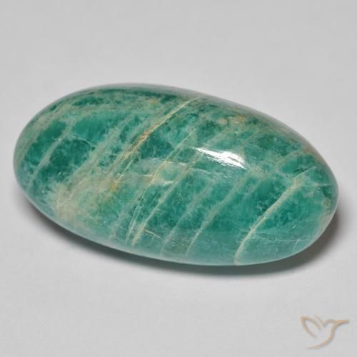 26.04ct Naturale Verde Pino Amazzonite, Ovale, Opaco
