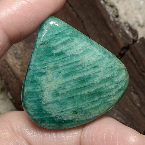 Amazzonite verde medio naturale da 54,06 ct, taglio a pera, opaco