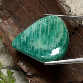 Amazzonite verde medio naturale da 54,06 ct, taglio a pera, opaco