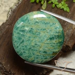 Amazzonite Verde medio-scuro naturale da 47.25 ct, Rotondo, Opaco