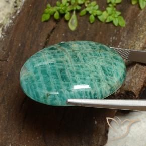 Amazzonite Verde medio naturale da 39.85 ct, Ovale, Opaco