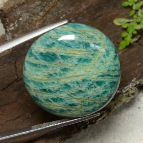 Amazzonite naturale verde da 53,05 ct, taglio rotondo, opaco