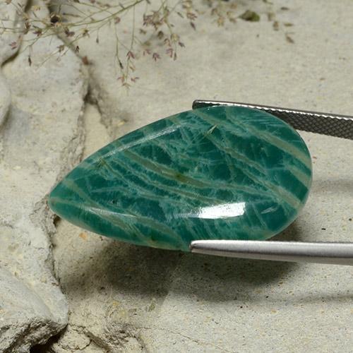 Amazzonite Verde freddo naturale da 27.84 ct, Forma a pera, Opaco