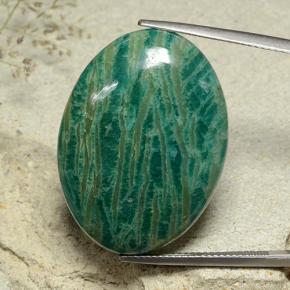 Amazzonite Verde bluastro medio naturale da 40.90 ct, Taglio ovale, Opaco