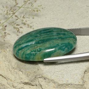 Amazzonite Verde bluastro medio naturale da 40.90 ct, Taglio ovale, Opaco