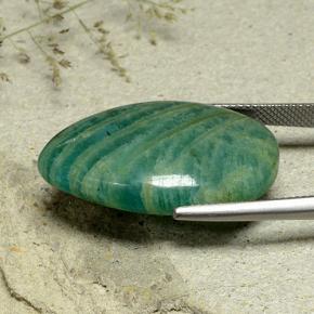 Amazzonite verde scuro naturale da 23,92 ct, taglio a pera, opaco