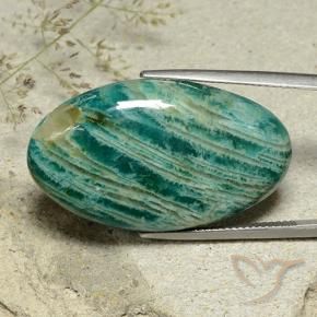 Amazzonite Verde medio naturale da 35.34 ct, Ovale, Opaco