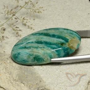 Amazzonite Verde medio naturale da 35.34 ct, Ovale, Opaco