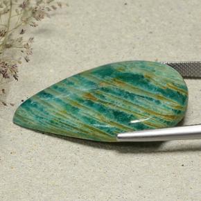 Amazzonite Verdazzurro naturale da 34.74 ct, Forma a pera, Opaco