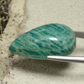 Amazzonite Verdazzurro naturale da 34.45 ct, Forma a pera, Opaco
