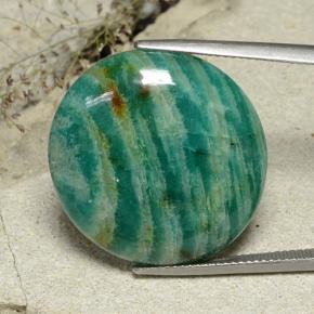 Amazzonite naturale verde da 26,47 ct, taglio rotondo, opaco