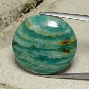 Amazzonite naturale verde da 26,47 ct, taglio rotondo, opaco