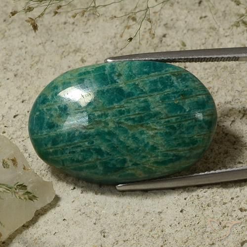 Amazzonite Verdazzurro naturale da 36.09 ct, Ovale, Opaco