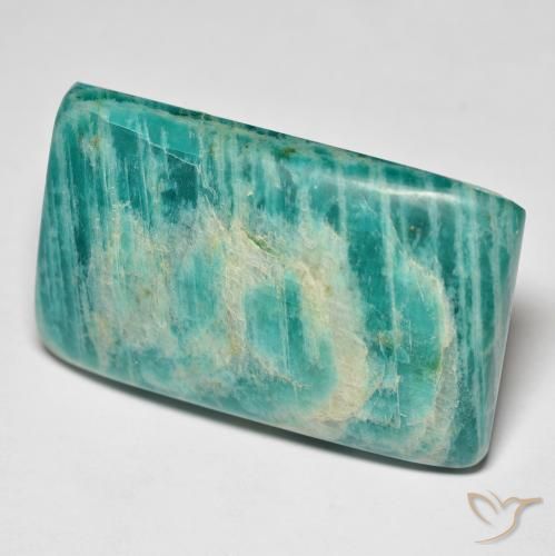 Amazzonite naturale verde da 40,94 ct, baguette, opaco