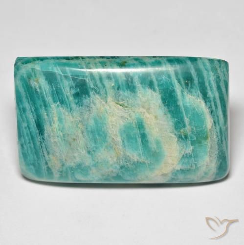 Amazzonite naturale verde da 40,94 ct, baguette, opaco