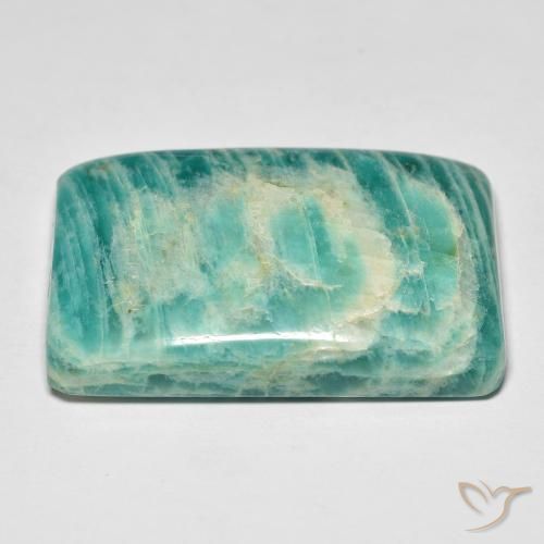 Amazzonite naturale verde da 40,94 ct, baguette, opaco