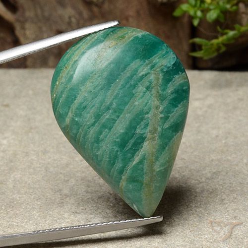 Amazzonite Verde Pino naturale da 26.99 ct, Forma a pera, Opaco