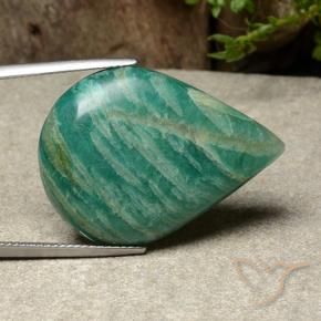 Amazzonite Verde Pino naturale da 26.99 ct, Forma a pera, Opaco