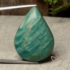 Amazzonite Verde Pino naturale da 26.99 ct, Forma a pera, Opaco