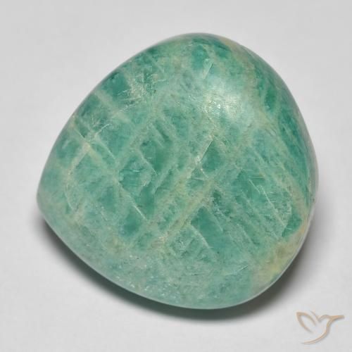 16.97ct Naturale Verde bluastro Amazzonite, Forma a pera, Opaco