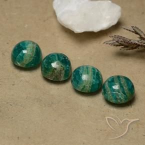 Gemme di Amazzonite Verde medio naturale da 8.97 ct, Rotondo, Opaco