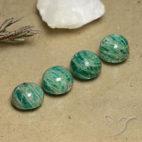 Gemme di Amazzonite Verde Pino naturale da 10.13 ct, Rotondo, Opaco