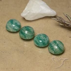 Gemme di Amazzonite Verde Pino naturale da 8.54 ct, Rotondo, Opaco