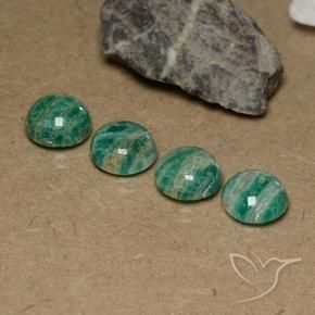 Gemme di Amazzonite Verde Pino naturale da 9.77 ct, Rotondo, Opaco