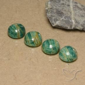 Gemme di Amazzonite Verde Pino naturale da 11.75 ct, Rotondo, Opaco