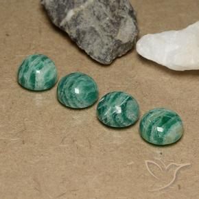 Gemme di Amazzonite Verde Pino naturale da 11.76 ct, Rotondo, Opaco